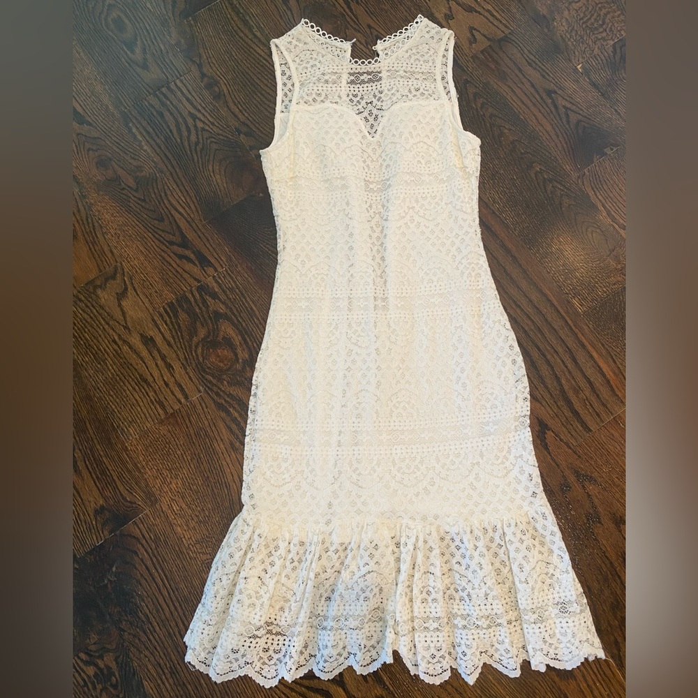 XSmall white midi mermaid dress.